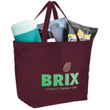 YaYa Budget Non-Woven Shopper Tote — Burgundy (BU) — decorated product view — 67