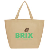 YaYa Budget Non-Woven Shopper Tote — Cream (CR) — decorated front view — 31
