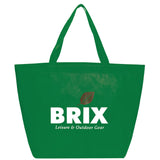 YaYa Budget Non-Woven Shopper Tote — Green (GR) — decorated front view — 61