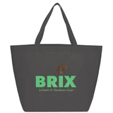 YaYa Budget Non-Woven Shopper Tote — Gray (GY) — decorated front view — 25