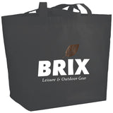 YaYa Budget Non-Woven Shopper Tote — Gray (GY) — decorated product view — 27