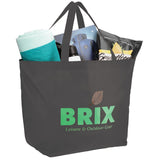YaYa Budget Non-Woven Shopper Tote — Gray (GY) — decorated product view — 26