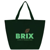 YaYa Budget Non-Woven Shopper Tote — Hunter Green (HGR) — decorated front view — 21