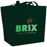 YaYa Budget Non-Woven Shopper Tote — Hunter Green (HGR) — decorated product view — 22