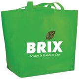 YaYa Budget Non-Woven Shopper Tote — Lime Green (LGR) — decorated product view — 58