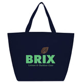 YaYa Budget Non-Woven Shopper Tote — Navy Blue (NBL) — decorated front view — 53