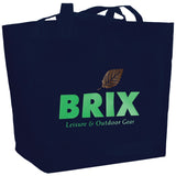 YaYa Budget Non-Woven Shopper Tote — Navy Blue (NBL) — decorated product view — 54