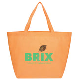 YaYa Budget Non-Woven Shopper Tote — Orange (OR) — decorated front view — 12