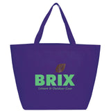 YaYa Budget Non-Woven Shopper Tote — Purple (PU) — decorated front view — 8