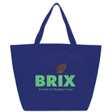 YaYa Budget Non-Woven Shopper Tote — Royal Blue (RBL) — decorated front view — 45