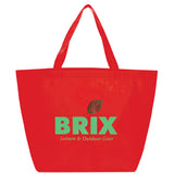 YaYa Budget Non-Woven Shopper Tote — RED (RE) — decorated front view — 2