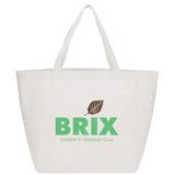 YaYa Budget Non-Woven Shopper Tote — White (WH) — decorated front view — 41