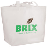 YaYa Budget Non-Woven Shopper Tote — White (WH) — decorated product view — 42