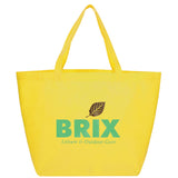 YaYa Budget Non-Woven Shopper Tote — Yellow (YE) — decorated front view — 37