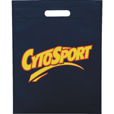 Freedom Heat Seal Non-Woven Tote — Navy Blue (NBL) — decorated front view — 2
