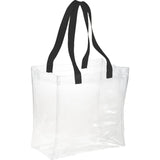 Rally Clear Stadium Tote — Black (BK) — blank front view — 4