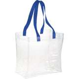 Rally Clear Stadium Tote — Royal (RYL) — blank front view — 8