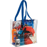 Rally Clear Stadium Tote — Royal (RYL) — decorated product view — 7