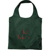 Bungalow Foldaway Shopper Tote Bag — Hunter Green (HGR) — decorated front view — 21