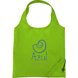 Bungalow Foldaway Shopper Tote Bag — Lime Green (LGR) — decorated front view — 23