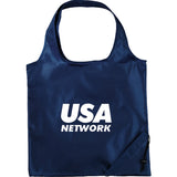 Bungalow Foldaway Shopper Tote Bag — Navy Blue (NBL) — decorated front view — 19