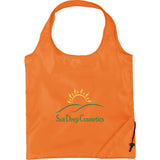 Bungalow Foldaway Shopper Tote Bag — Orange (OR) — decorated front view — 17