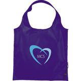Bungalow Foldaway Shopper Tote Bag — Purple (PU) — decorated front view — 15