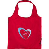 Bungalow Foldaway Shopper Tote Bag — RED (RE) — decorated front view — 3