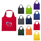 Bungalow Foldaway Shopper Tote Bag — RED (RE) — decorated front view — 2