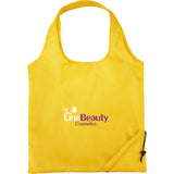 Bungalow Foldaway Shopper Tote Bag — Yellow (YE) — decorated front view — 7