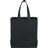 Heat Seal Non-Woven Big Grocery Tote — Black (BK) — blank front view — 5