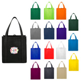 Little Juno Non-Woven Grocery Tote — Black (BK) — decorated front view — 68