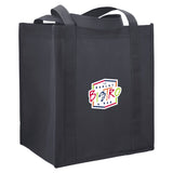 Little Juno Non-Woven Grocery Tote — Charcoal (CA) — decorated right angle — 61