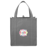 Little Juno Non-Woven Grocery Tote — Gray (GY) — decorated front view — 50