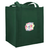 Little Juno Non-Woven Grocery Tote — Hunter Green (HGR) — decorated right angle — 27