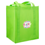 Little Juno Non-Woven Grocery Tote — Lime Green (LGR) — decorated right angle — 23