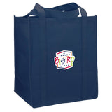 Little Juno Non-Woven Grocery Tote — Navy Blue (NBL) — decorated right angle — 47