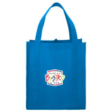 Little Juno Non-Woven Grocery Tote — Process Blue (PBL) — decorated front view — 42