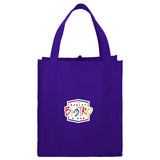 Little Juno Non-Woven Grocery Tote — Purple (PU) — decorated front view — 38