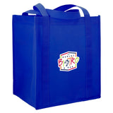 Little Juno Non-Woven Grocery Tote — Royal Blue (RBL) — decorated right angle — 13