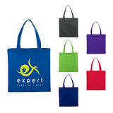 Small Zeus Non-Woven Convention Tote — Royal Blue (RBL) — decorated front view — 2