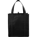 Hercules Non-Woven Grocery Tote — Black (BK) — blank front view — 73