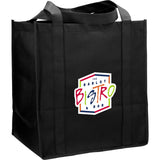 Hercules Non-Woven Grocery Tote — Black (BK) — decorated right angle — 72