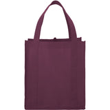 Hercules Non-Woven Grocery Tote — Burgundy (BU) — decorated front view — 62
