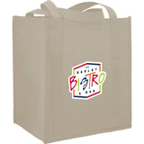Hercules Non-Woven Grocery Tote — Cream (CR) — decorated right angle — 59
