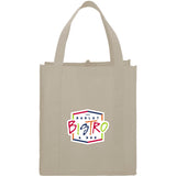 Hercules Non-Woven Grocery Tote — Cream (CR) — decorated front view — 58