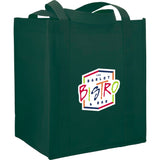 Hercules Non-Woven Grocery Tote — Hunter Green (HGR) — decorated right angle — 47