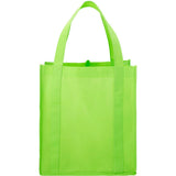 Hercules Non-Woven Grocery Tote — Lime Green (LGR) — blank front view — 77