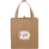 Hercules Non-Woven Grocery Tote — Natural (NA) — decorated front view — 42