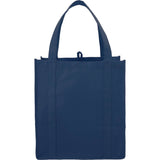 Hercules Non-Woven Grocery Tote — Navy Blue (NBL) — blank front view — 36